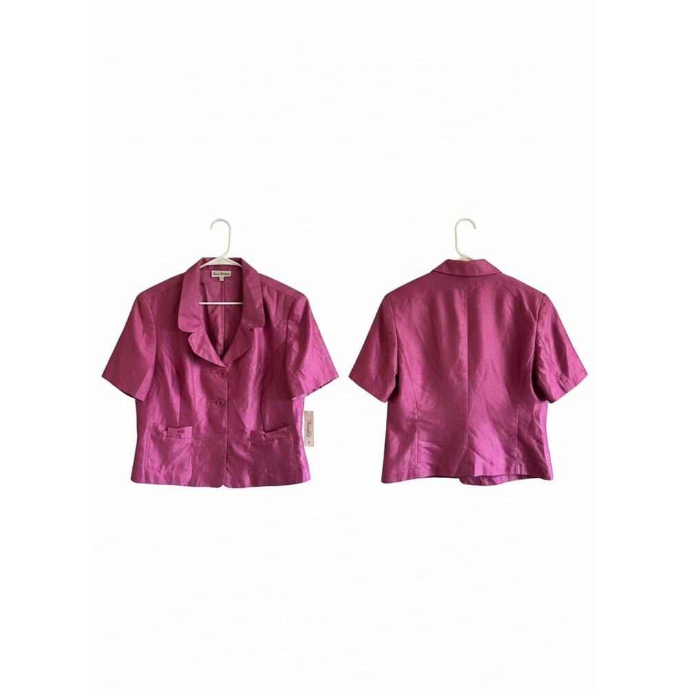 Olivia Matthews Fuchsia Short Sleeve Blazer 16W NWT